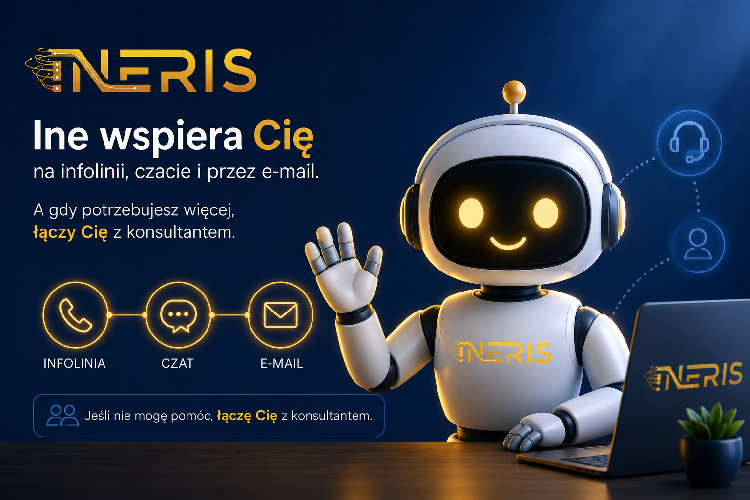 Ine wspiera klientów Ineris na infolinii, czacie i przez e-mail