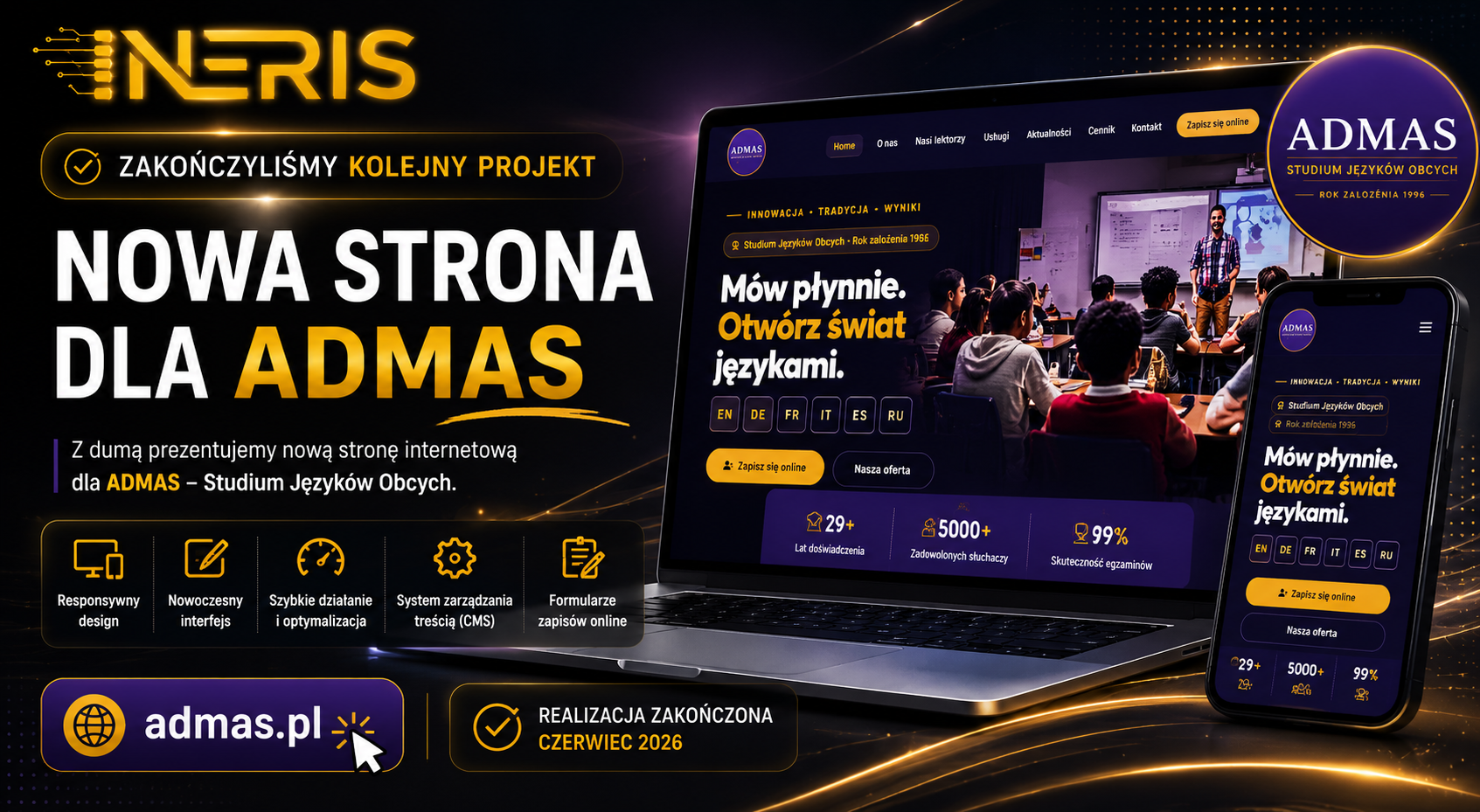 Nowa strona internetowa dla ADMAS już gotowa